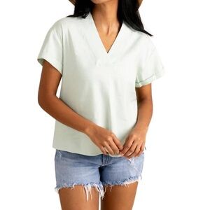 S'Edge Jillian Boxy Short Sleeve Top in Seaglass